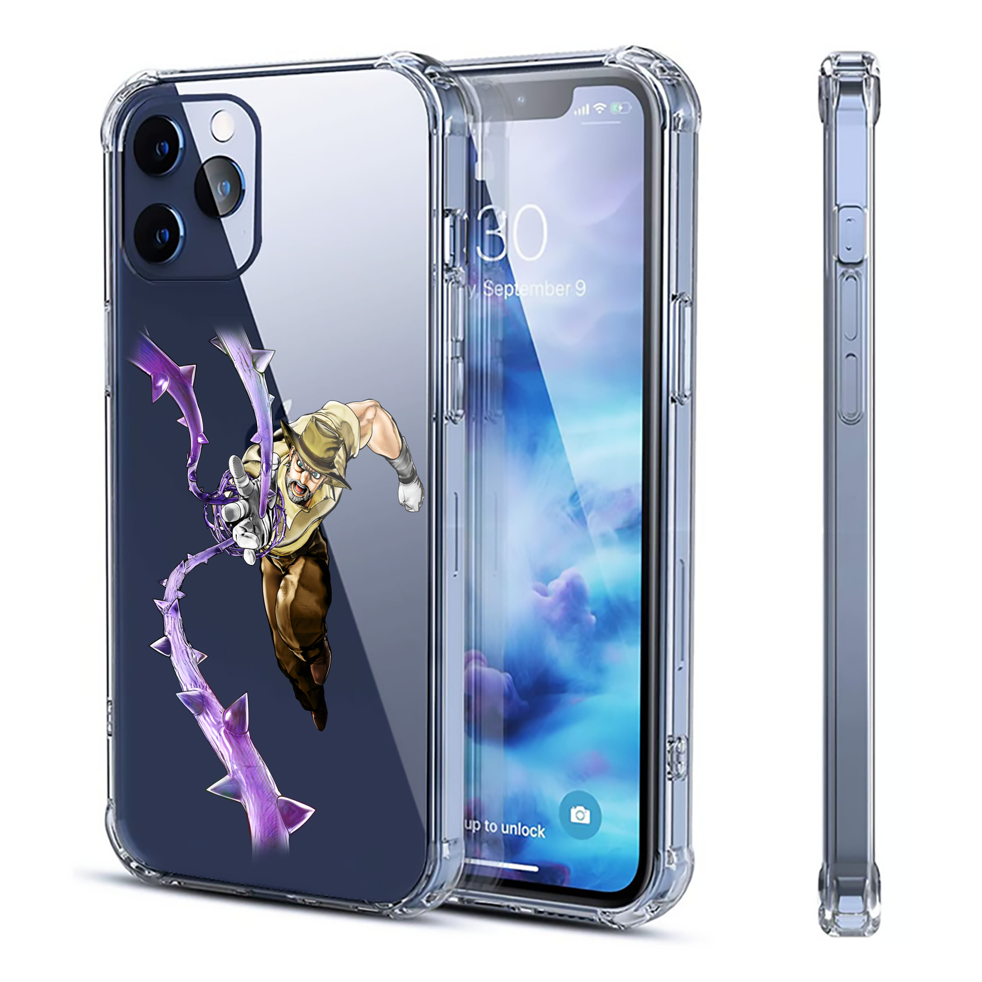 （画像用） ジョジョの奇妙な冒険 ジョセフ?ジョースター JoJo's Bizarre Adventure Joseph Joestar 【iPhone 12シリーズ対応】透明スマホケース（クリアソフトケース）